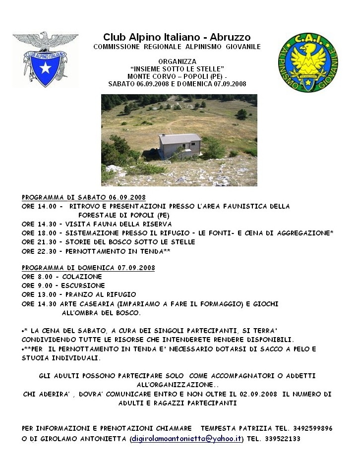 Club Alpino Italiano - Abruzzo Commissione Regioanel Alpinismo Giovanile